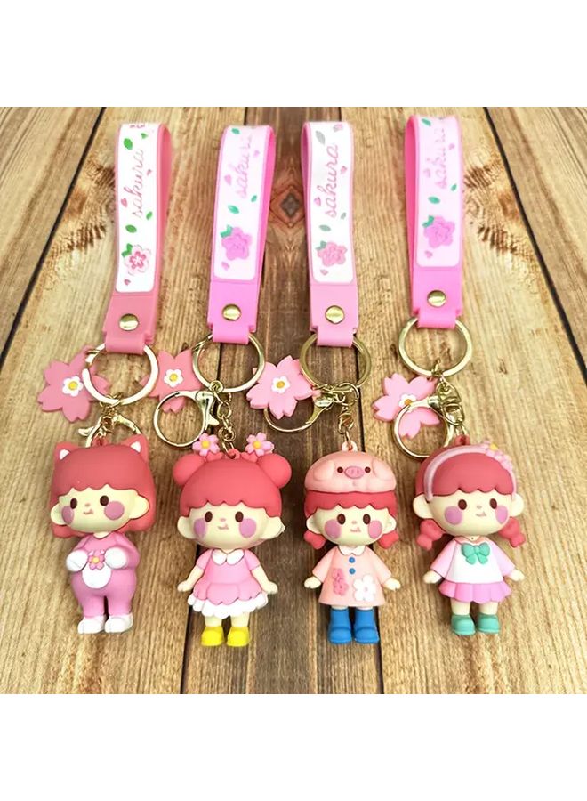 Cat Ears Girl Anime Keychain PVC Metal Keyring Pendant Backpack Accessory Gift - Image 1